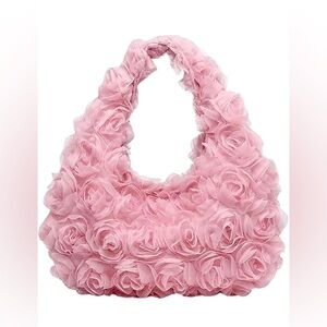 3D Rose Embossed Floral Textured bag purse handbag flower fashion cute trendy